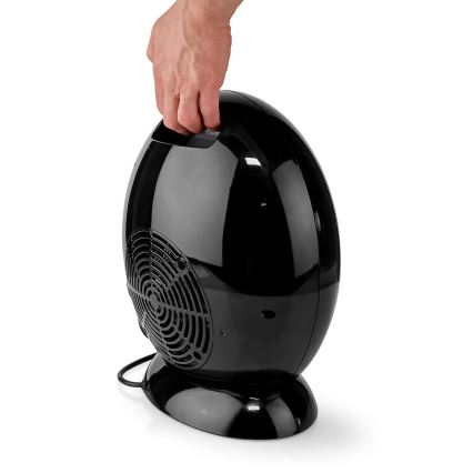 Ventilateur avec élément chauffant en céramique 1000/1500W/230V noir