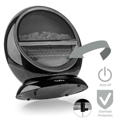 Ventilateur avec élément chauffant en céramique 1000/1500W/230V noir