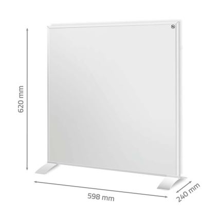 Panneau chauffant infrarouge 350 W / 230 V 59,8 x 62 cm IP44 Wi‑Fi Tuya + télécommande