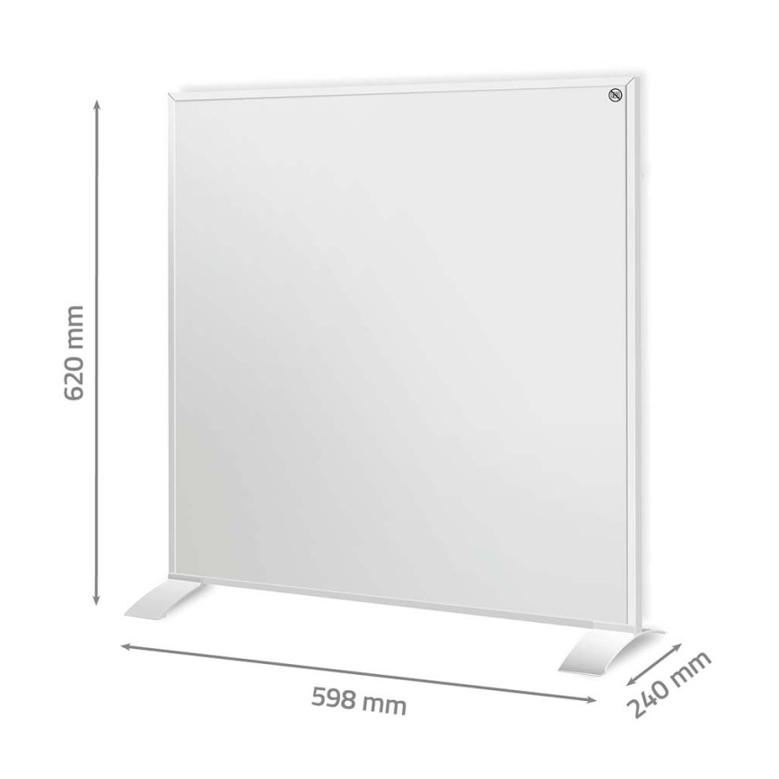 Panneau chauffant infrarouge 350 W / 230 V 59,8 x 62 cm IP44 Wi‑Fi Tuya + télécommande