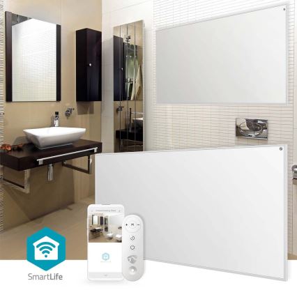 Panneau chauffant infrarouge 700W/230V 120x62 cm IP44 Wi-Fi Tuya + télécommande