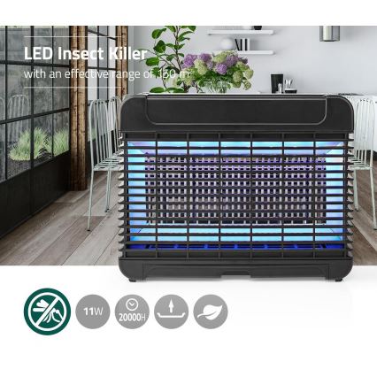 Nedis INKI112CBK16 - Piège électrique pour insectes LED UV-A/11W/230V 150 m²