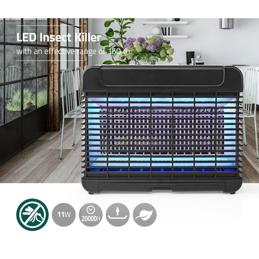 Nedis INKI112CBK16 - Piège électrique pour insectes LED UV-A/11W/230V 150 m²