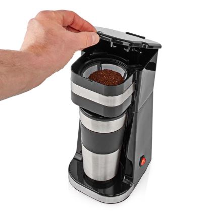 Cafetière pour 1 tasse (0,4 l) avec mug de voyage