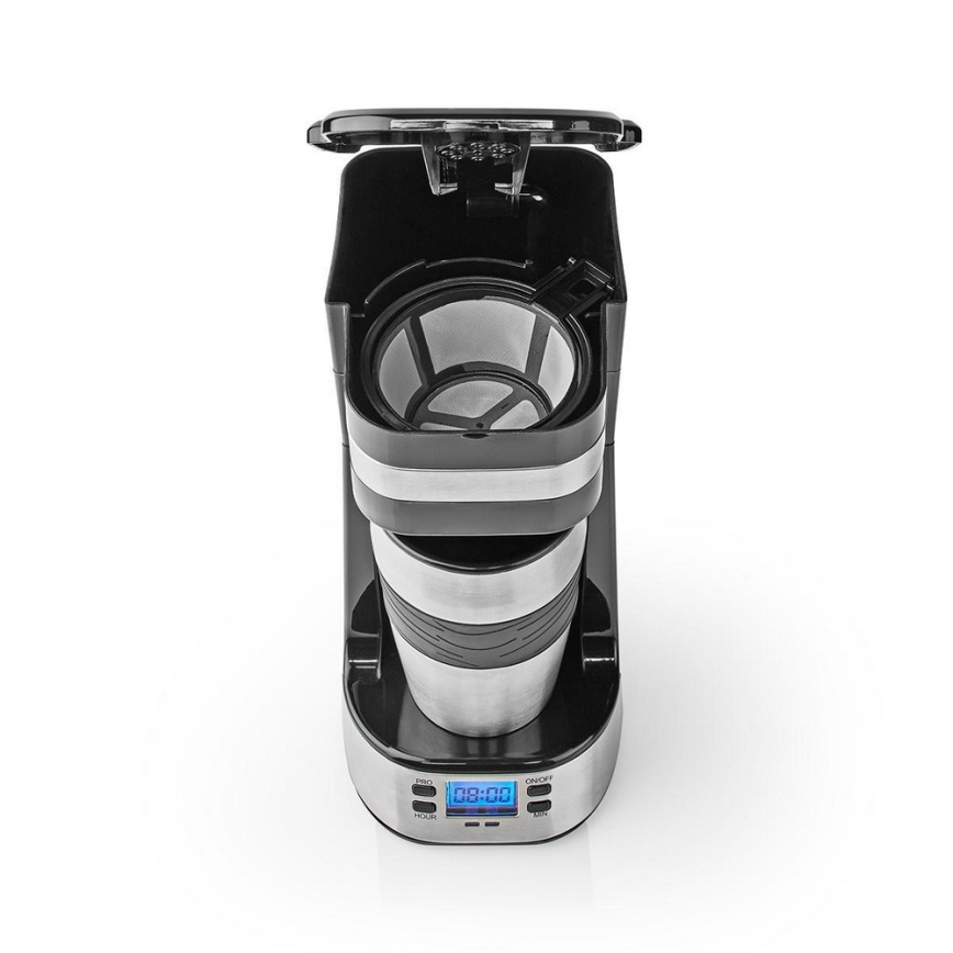 Cafetière mono-tasse 0,4 l avec minuterie et mug de voyage