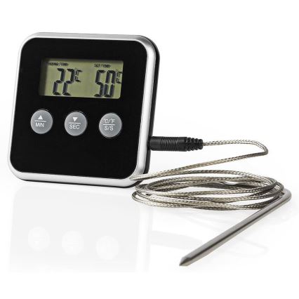 Thermomètre à viande avec affichage LCD 0-250 °C 1xAAA