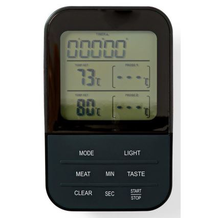 Thermomètre à viande sans fil avec écran LCD et minuteur 0-250 °C