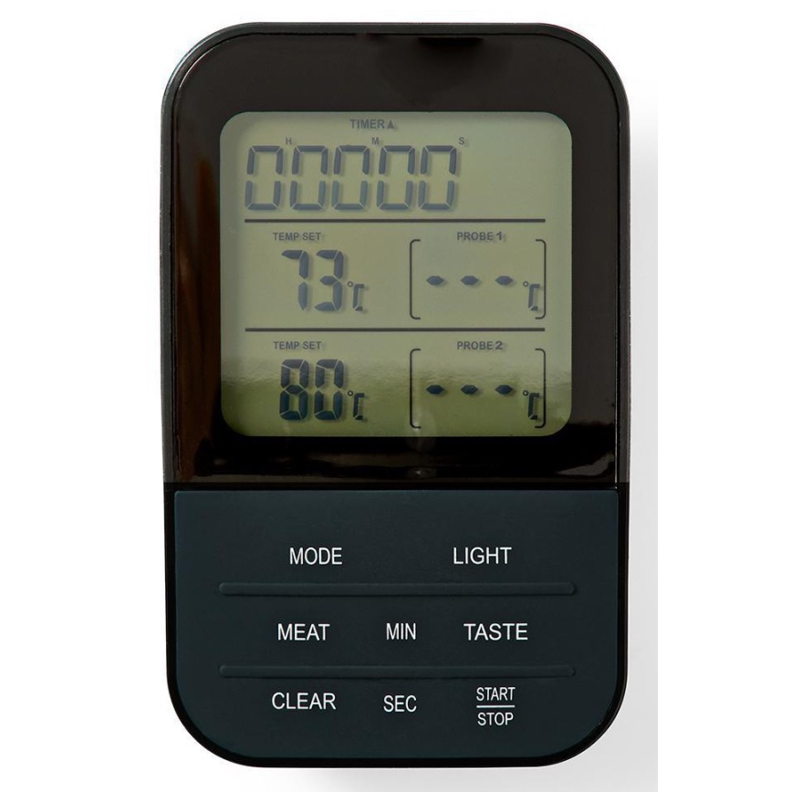 Thermomètre à viande sans fil avec écran LCD et minuteur 0-250 °C