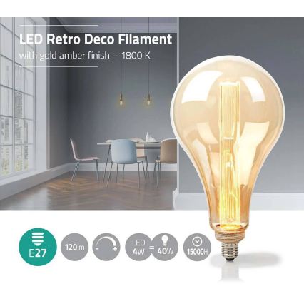 Ampoule LED dimmable FILAMENT PS165 E27/3,5W/230V 1800K