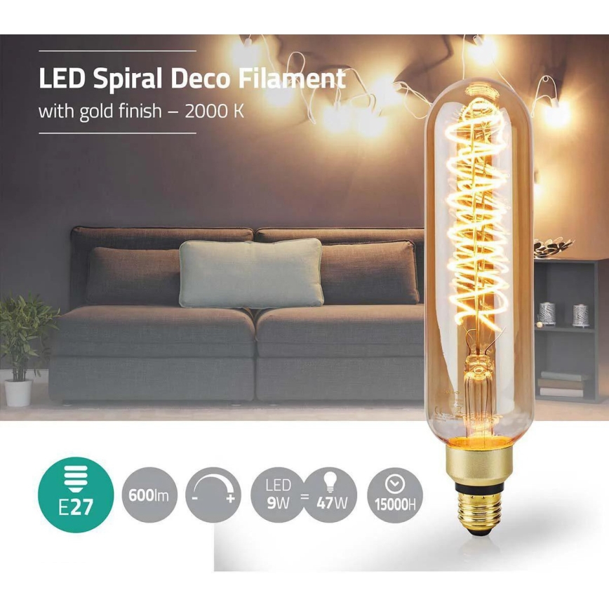 Ampoule LED dimmable FILAMENT T65 E27/8,5W/230V 2000K