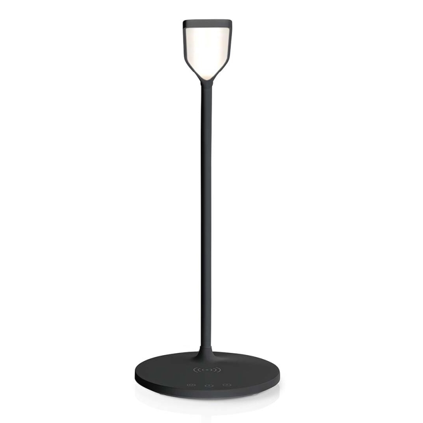 LED à intensité variable tactile flexible lampe de table avec 15W charge sans fil Qi LED/5,5W/230V 2700-6500K noir