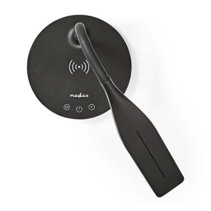 LED à intensité variable tactile flexible lampe de table avec 15W charge sans fil Qi LED/5,5W/230V 2700-6500K noir