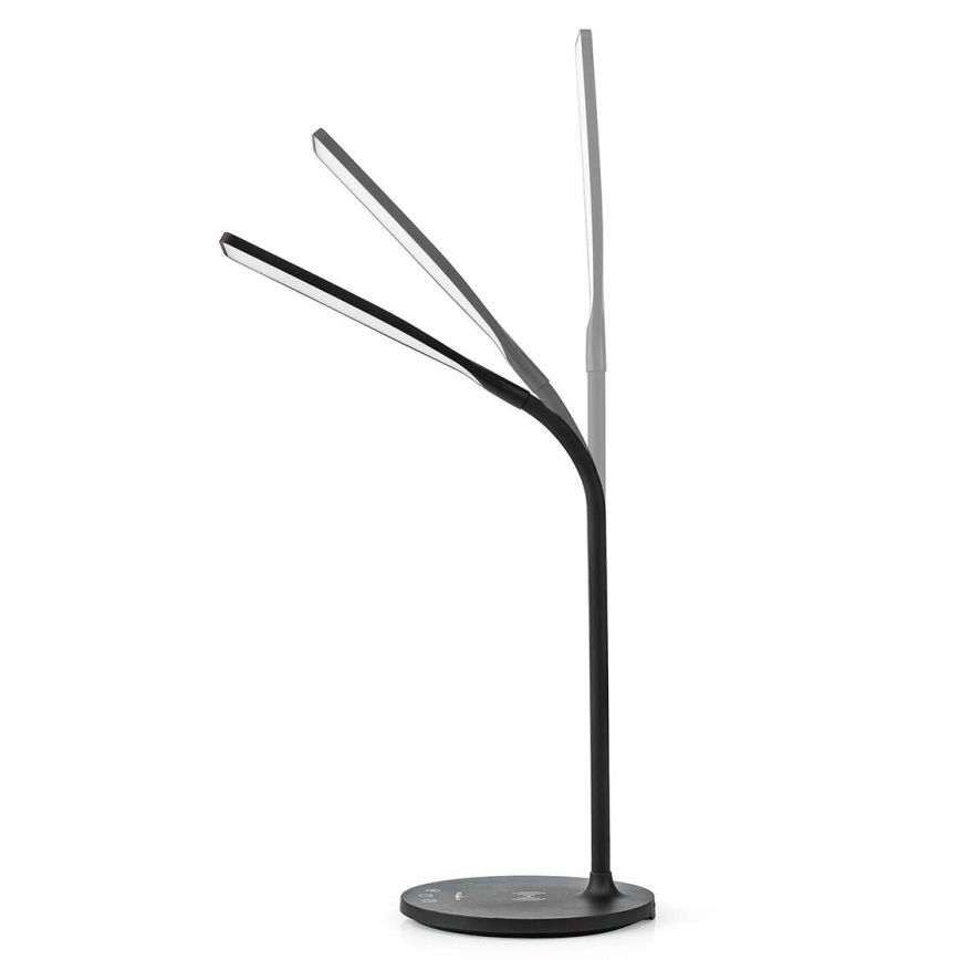 LED à intensité variable tactile flexible lampe de table avec 15W charge sans fil Qi LED/5,5W/230V 2700-6500K noir