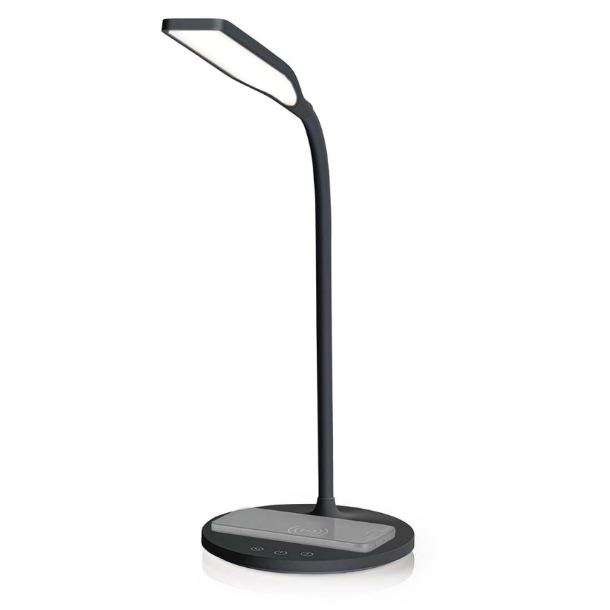 LED à intensité variable tactile flexible lampe de table avec 15W charge sans fil Qi LED/5,5W/230V 2700-6500K noir