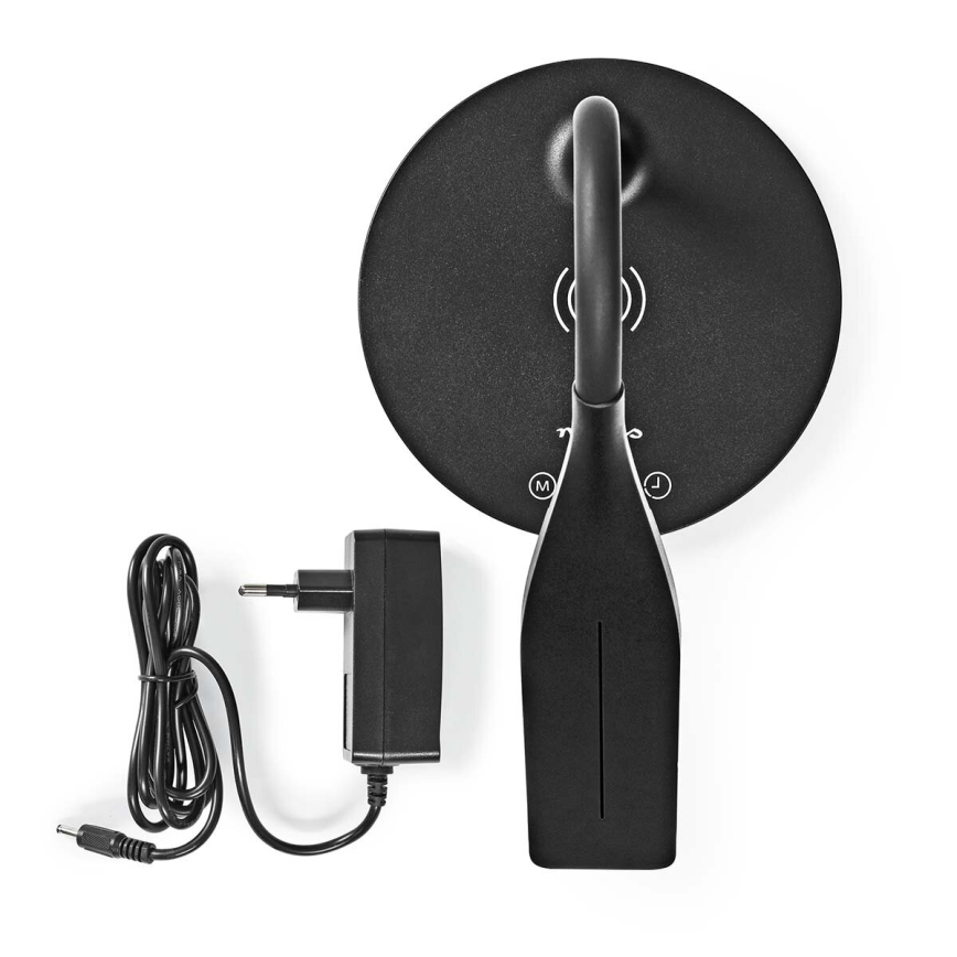 LED à intensité variable tactile flexible lampe de table avec 15W charge sans fil Qi LED/5,5W/230V 2700-6500K noir