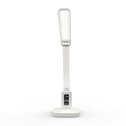 Lampe de table tactile rechargeable à intensité variable avec écran — 7,5 W LED / 1200 mAh / 3000/4000/5700 K / IRC 90 — blanc