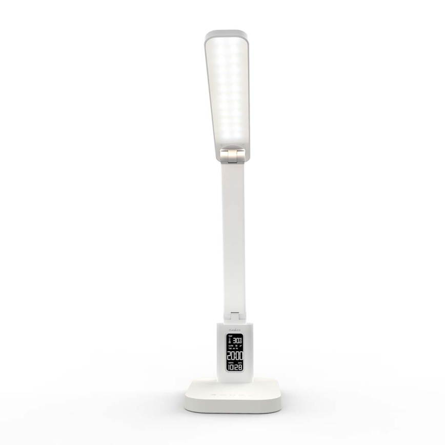 Lampe de table tactile rechargeable à intensité variable avec écran — 7,5 W LED / 1200 mAh / 3000/4000/5700 K / IRC 90 — blanc
