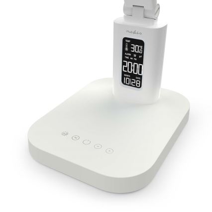 Lampe de table tactile rechargeable à intensité variable avec écran — 7,5 W LED / 1200 mAh / 3000/4000/5700 K / IRC 90 — blanc