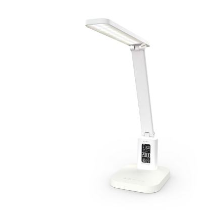 Lampe de table tactile rechargeable à intensité variable avec écran — 7,5 W LED / 1200 mAh / 3000/4000/5700 K / IRC 90 — blanc