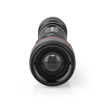 Lampe torche rechargeable en aluminium, à intensité variable, LED/10W/5V 2200 mAh IPX7, noire