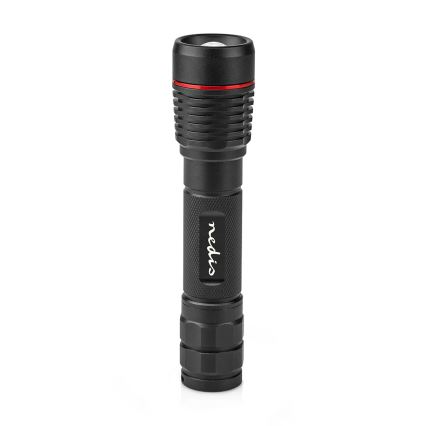 Lampe torche rechargeable en aluminium, à intensité variable, LED/10W/5V 2200 mAh IPX7, noire