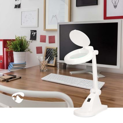 Lampe de bureau LED avec loupe LED/6W/230V blanche
