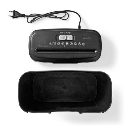 Déchiqueteuse de papier A4, capacité 10 L, 230 V, noire