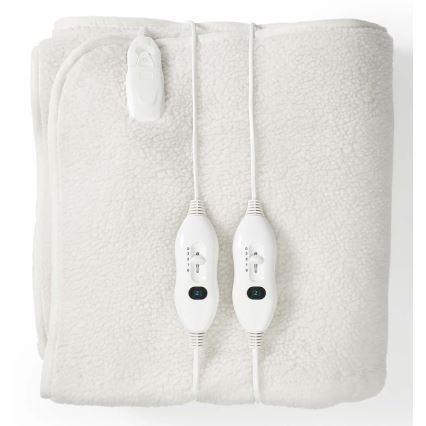 Couverture chauffante électrique pour deux personnes 120W/230V 160x140cm laine