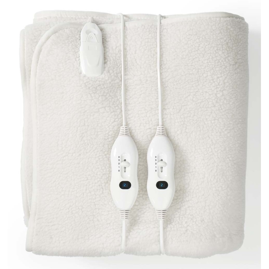 Couverture chauffante électrique pour deux personnes 120W/230V 160x140cm laine