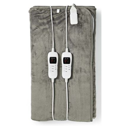 Couverture chauffante électrique pour 2 personnes 120W/230V 160x140cm grise