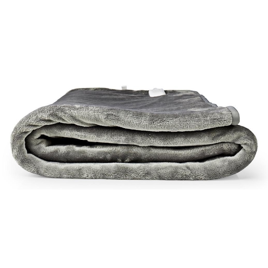 Couverture chauffante électrique pour 2 personnes 120W/230V 160x140cm grise
