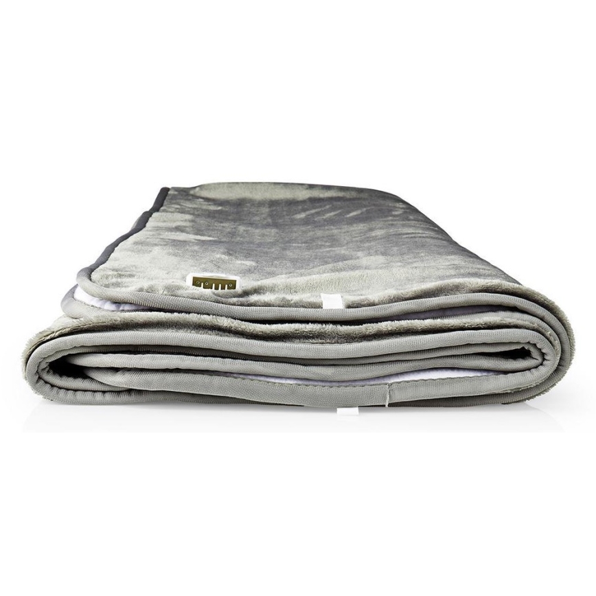 Couverture chauffante électrique pour 2 personnes 120W/230V 160x140cm grise