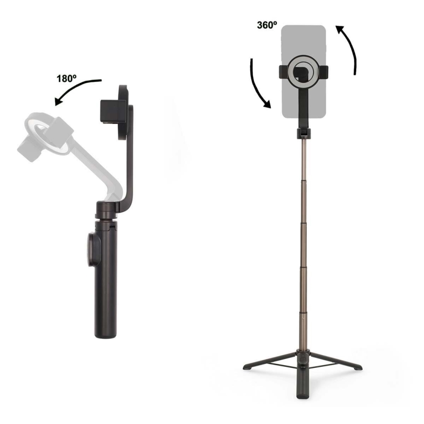 Perche à selfie magnétique pliable 2en1 avec un support + télécommande