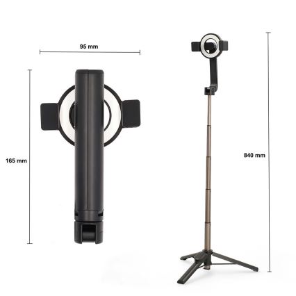 Perche selfie pliable magnétique 2 en 1 avec trépied + télécommande