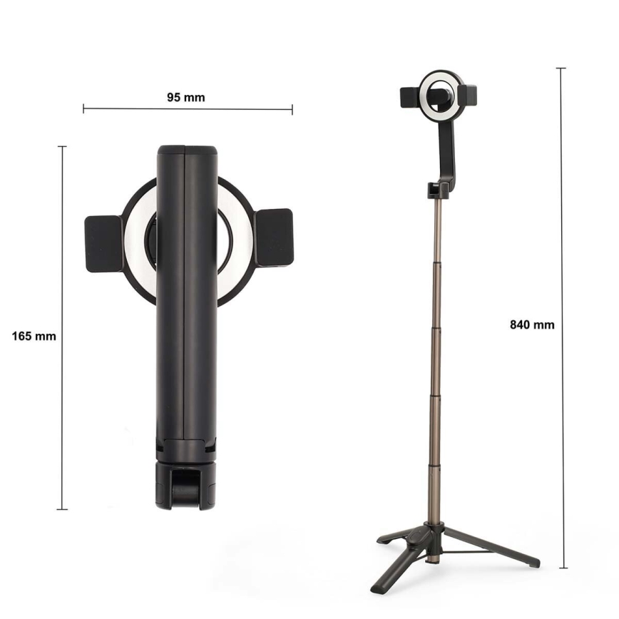Perche selfie pliable magnétique 2 en 1 avec trépied + télécommande