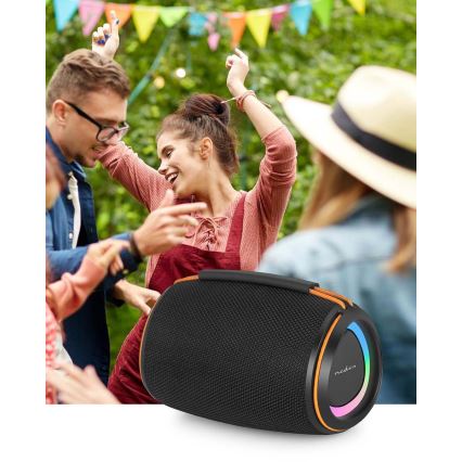 Haut-parleur rechargeable LED 40W/1200 mAh IPX4 noir