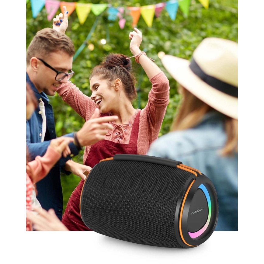 Haut-parleur rechargeable LED 40W/1200 mAh IPX4 noir