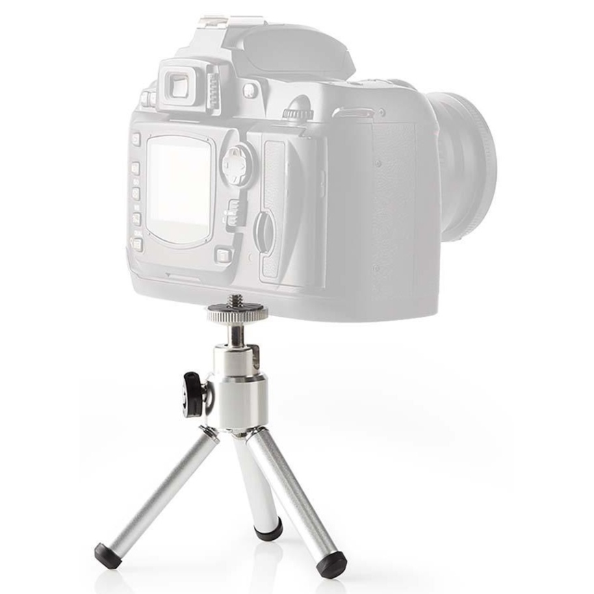 Mini trépied en métal pour smartphone argenté