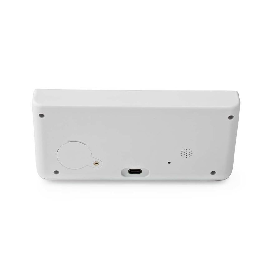 Réveil avec écran LCD et chargeur sans fil 15W/230V blanc