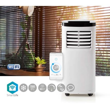 Climatiseur portable LED intelligent 3 en 1 792W/230V Wi-Fi 7000 BTU + télécommande