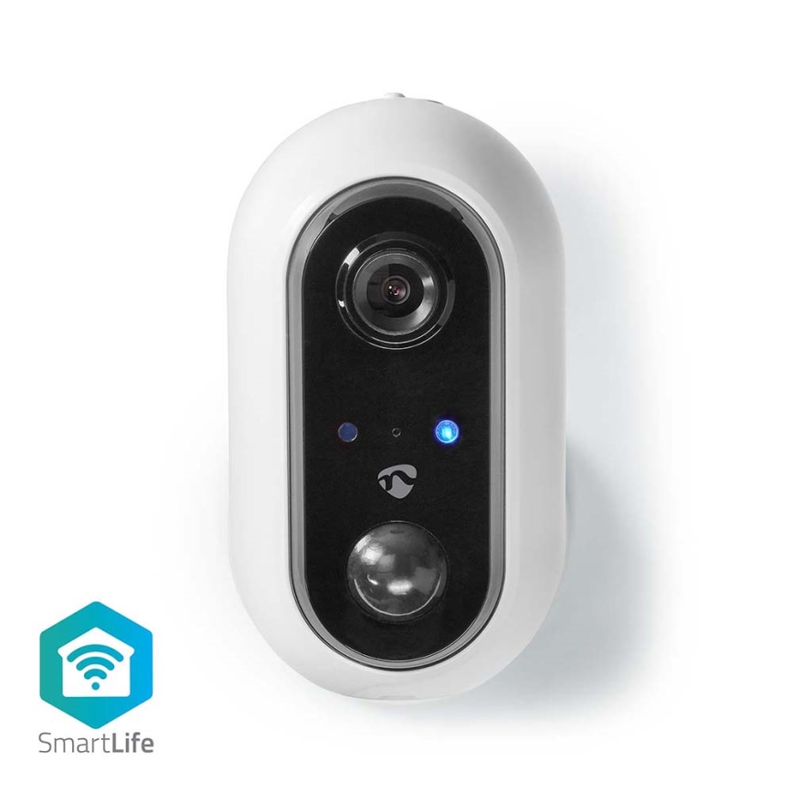 Nedis WIFICBO20WT- Caméra connectée extérieure avec un détecteur PIR SmartLife 1080p  5V/5200mAh Wi-Fi IP65