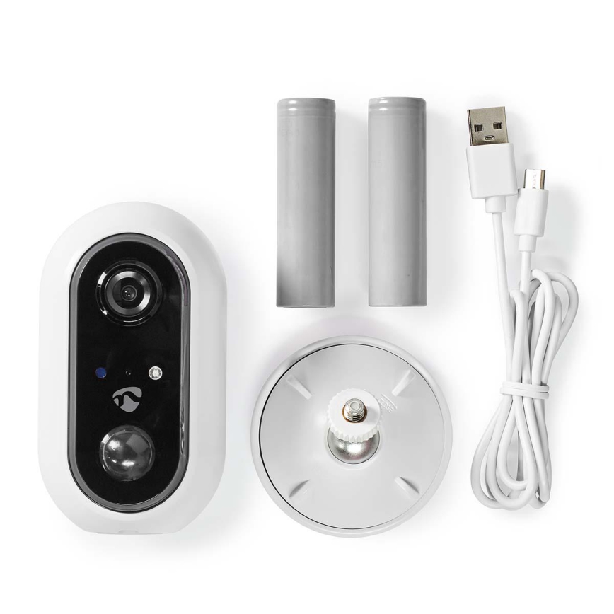 Nedis WIFICBO20WT- Caméra connectée extérieure avec un détecteur PIR SmartLife 1080p  5V/5200mAh Wi-Fi IP65