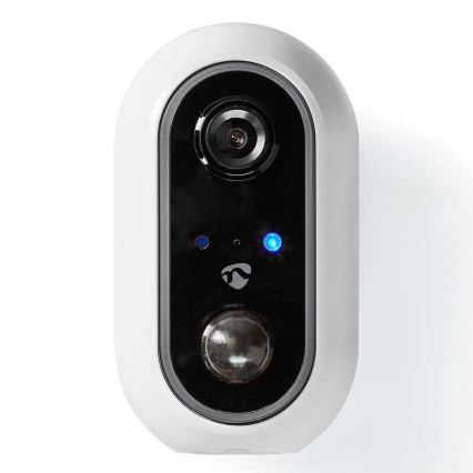 Nedis WIFICBO20WT- Caméra connectée extérieure avec un détecteur PIR SmartLife 1080p  5V/5200mAh Wi-Fi IP65