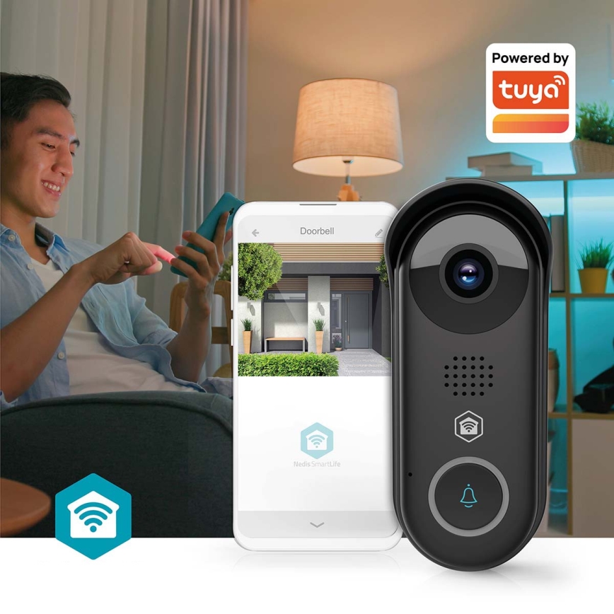 Sonnette vidéo intelligente SmartLife 5V Full HD 1080p IP54 Wi-Fi Tuya avec capteur de mouvement