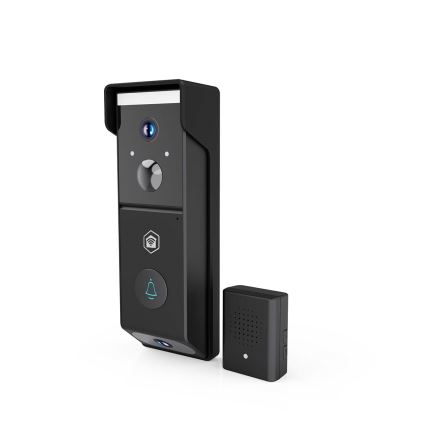 Sonnette vidéo SmartLife avec capteur de mouvement, batterie 4400 mAh pour une autonomie prolongée, 2 caméras Full HD 1080p, IP54, Wi-Fi, compatible Tuya