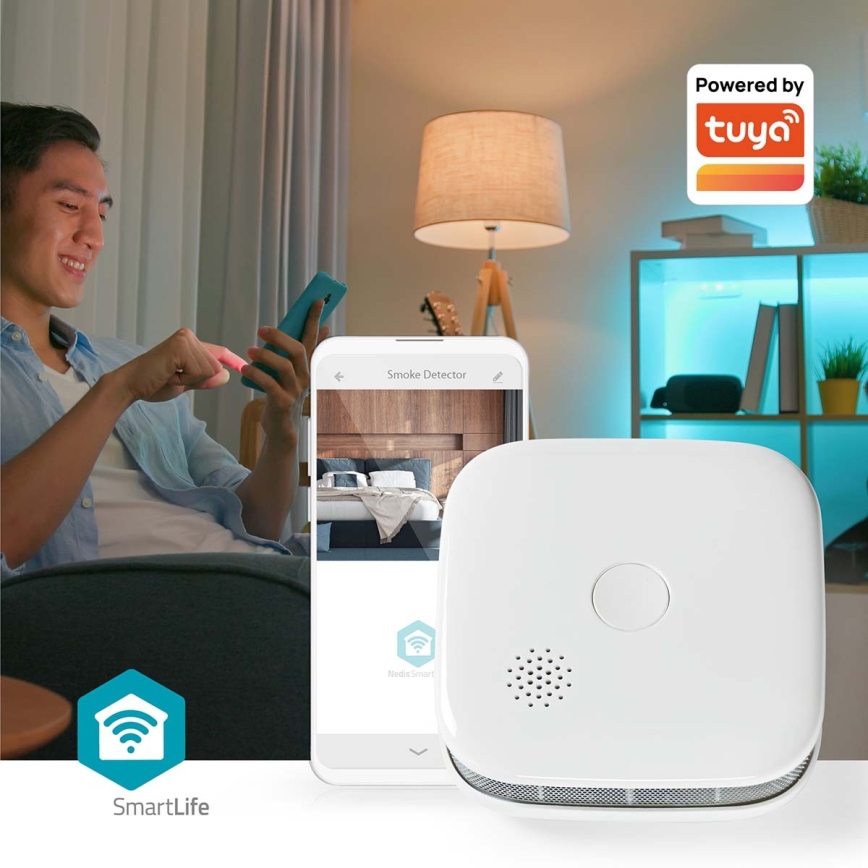 Détecteur de fumée SmartLife 3V/1xCR123A Wi-Fi Tuya