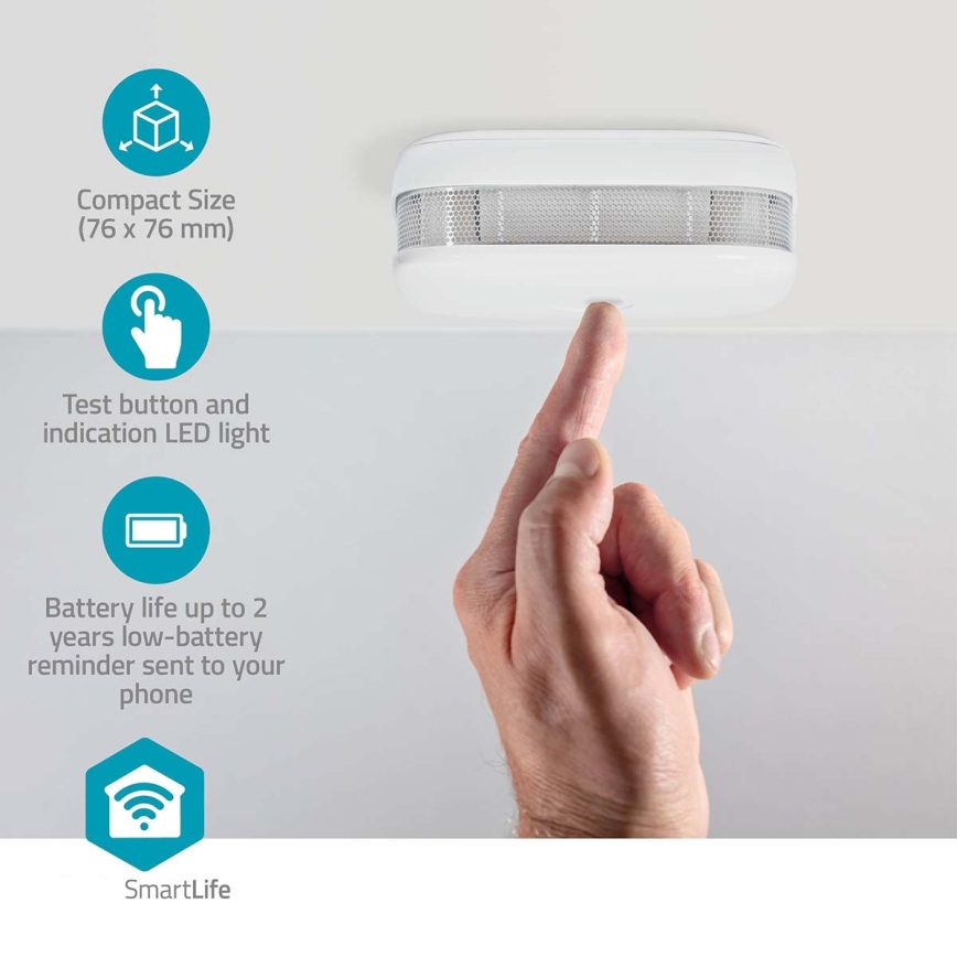 Détecteur de fumée SmartLife 3V/1xCR123A Wi-Fi Tuya