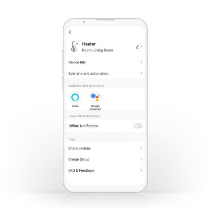 Convecteur électrique 2000 W/230 V Wi‑Fi IP24 avec thermostat