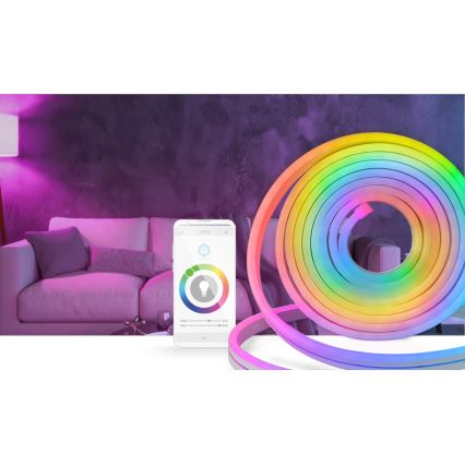 Ruban LED RGB à intensité variable SmartLife 6m 32W/230V Wi-Fi IP65+ Télécommande