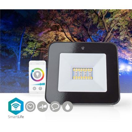 Projecteur LED RGBW gradable à brancher sur prise SmartLife LED/20W/230V Wi-Fi IP65 2700-6500K